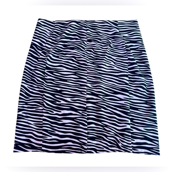 NWOT, Simply Emma, Plus-Size Zebra Print Elastic Skirt, 3X, Pink & Black - Picture 5 of 7